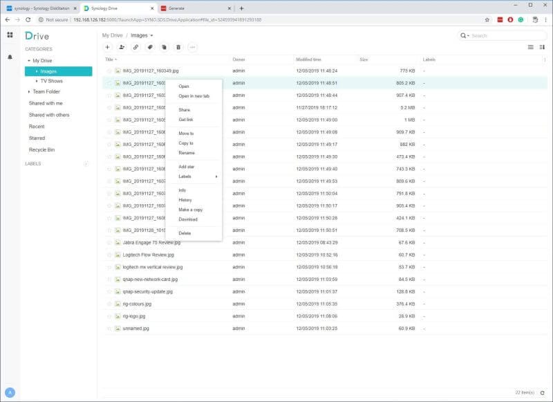Synology Drive Screen Photos 6 Synology DS918+ NAS Review