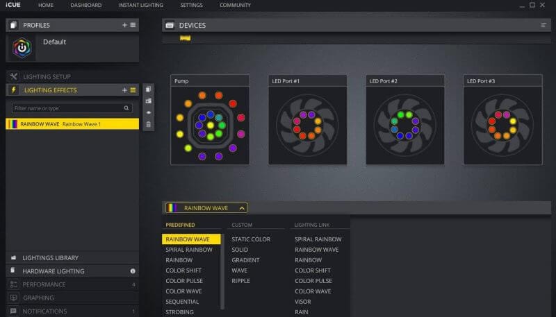 2020 10 29 11 39 08 Corsair iCUE H150i Elite Capellix iCUE Software 3 Corsair iCue H150i Elite Capellix CPU Cooler Review
