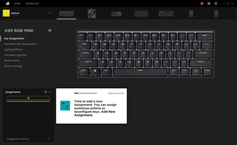Corsair K65 Mini screens Review 02 Corsair K65 RGB Mini Mechanical Keyboard Review