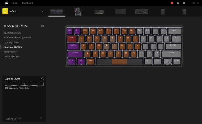 Corsair K65 Mini screens Review 04 Corsair K65 RGB Mini Mechanical Keyboard Review